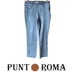 Twill Trouser Pants by Punt Roma| Slim Straight Leg~ Grey, Women’s Sm